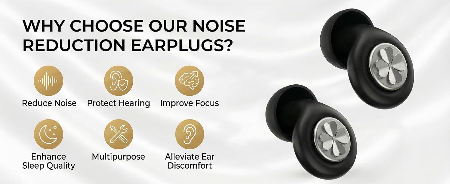 Ear Plugs for Sleeping Noise Cancelling,Ultra-Comfy Noise Reduction for Side Sleepers