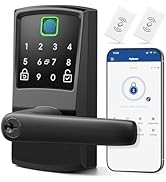 Keypad Smart Door Lock with Handle, Fingerprint Keyless Entry Digital Lock for Front Door,Nyboer ...