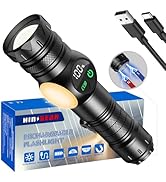 HinsGEAR Rechargeable Flashlights High Lumen, 500,000 Lumens Super Bright Magnetic Flash Light wi...