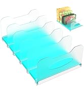 SURETIVIAN Freezer Organizer 12” Visible Fridge Organizer Rack with Removable Dividers and Handle...