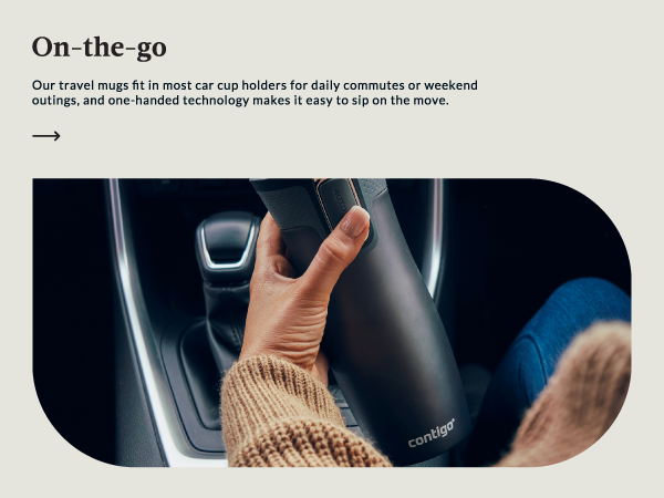 on the go car cupholder travel commute daily weekend one handed sip move sleek modern nice woman