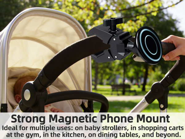 Magneti c Phone Mount for Stroller, Exercise Bike