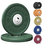 FEIERDUN 2" Color Olympic Bumper Plate Weight Plate for Strength Training - 100% Virgin Rubber