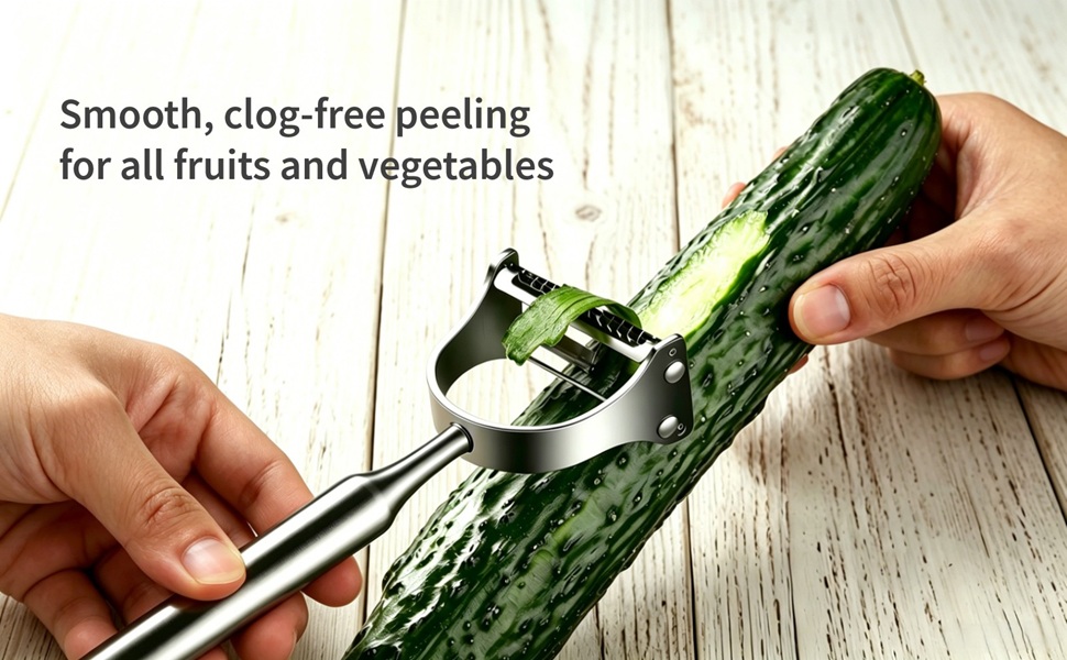 Smooth, clog-free peeling for all fruits and vegetables