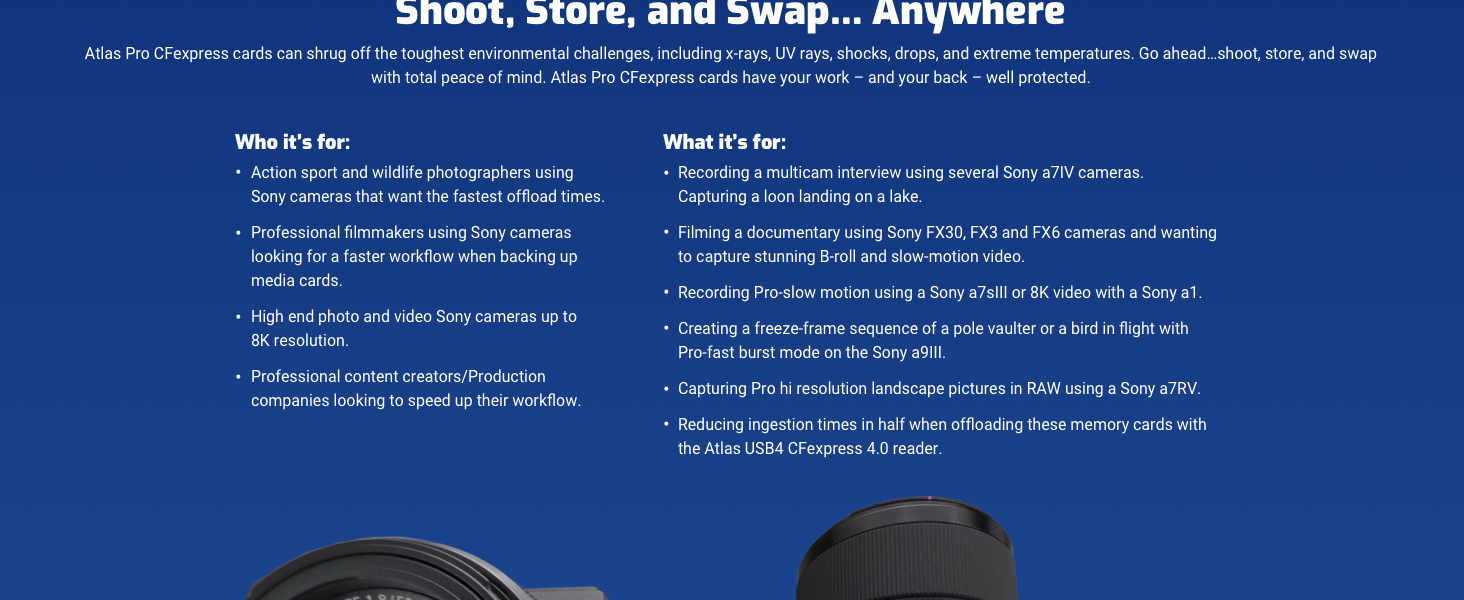 CFexpress 4.0 Type A Memory Card atlas digital camera card HIGH SPEED DURABLE