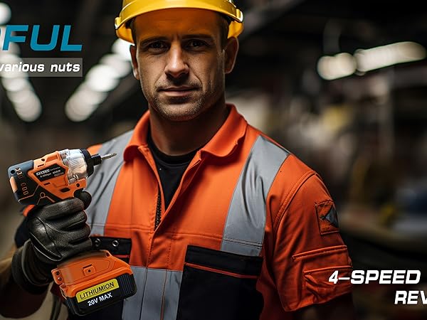 Cordless impact drive drill power electric 1/4 inch high torque brushless set combo lithium