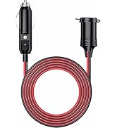 KEWIG 12/24V Car Cigarette Lighter Extension Cord - 4.9FT Cigarette Lighter Plug Cable- 16AWG Hea...