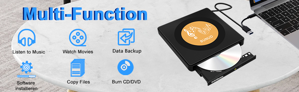 external dvd drive cd laptop usb 3.0 burner dvd/cd reader mac imac portable rw rom optical disk