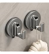 YESENT Aluminum Metal Heavy-Duty Suction Cup Bathroom Towel Hook Door Mounted Clothes Hook Wardro...