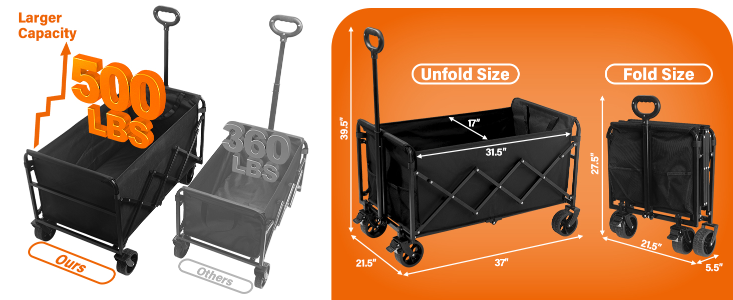 collapsible wagon,foldable wagon,outdoor wagon,family grocery wagon,easy storage&amp;amp;space saving wagon