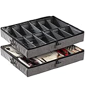 storageLAB Slim Under Bed Storage Containers, Closet Organizers and Storage Bins, 2 Pack Underbed...