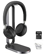 Yealink BH72 Bluetooth Headset Teams with Charging Headphones Stand, USB-A (Black) - Ideal For Zo...