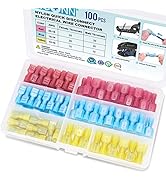 TICONN 100 Pcs Nylon Spade Quick Disconnect Connectors Kit, Electrical Insulated Terminals, Male ...