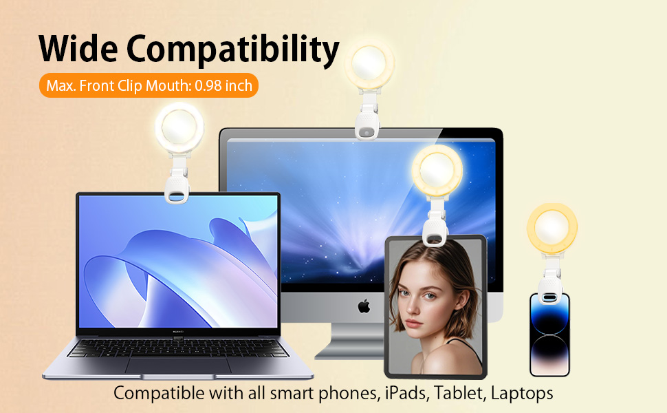 Portable Ring Light for Phone with Mirror