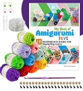 Mira Handcrafts 32 Acrylic Yarns with Real Amigurumi Book and Complete Crochet Kit – All Included...