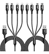 RULUS Long Multi Charging Cable [2Pack/10Ft] Multi USB Cable 4 in 1 Fast Charger Cord Braided USB...