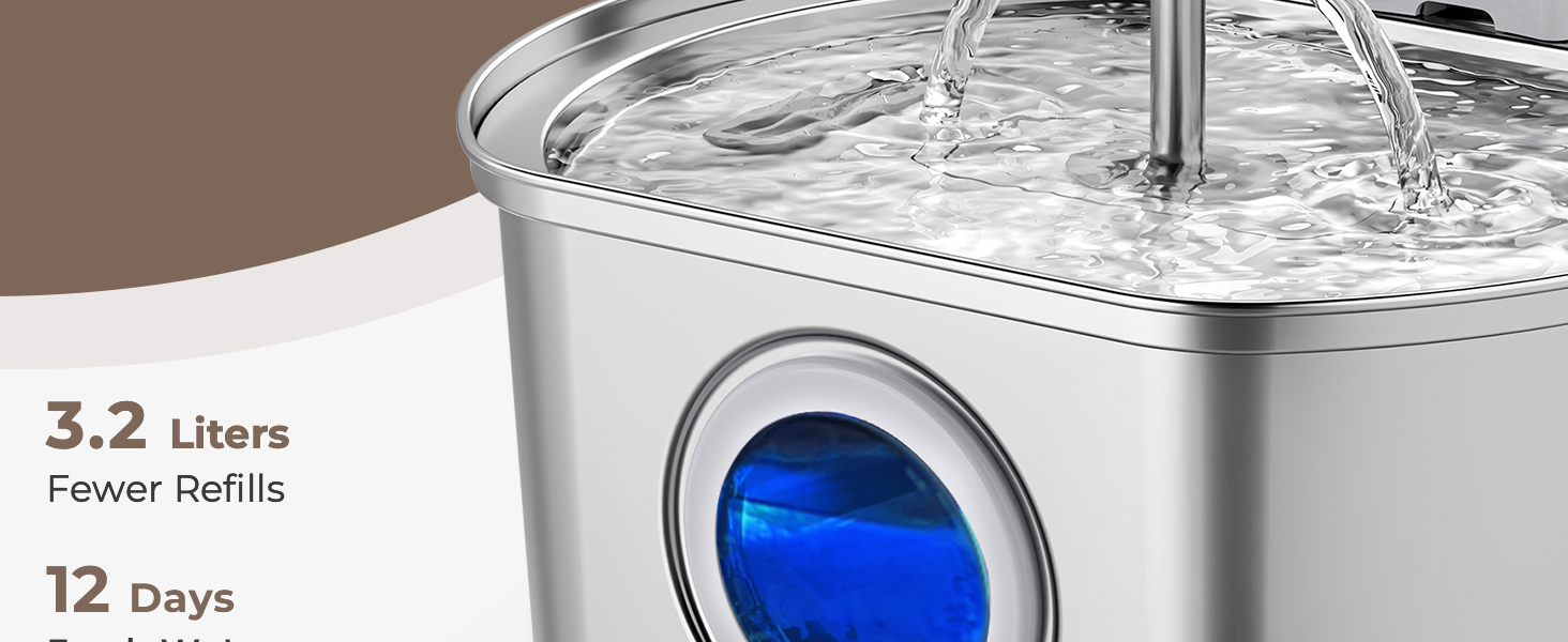 cat water fountain stainless steel