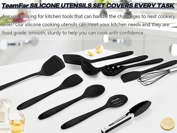 10pieces silicone cooking utensils