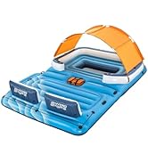 Bestway CoolerZ Tropical Breeze Party Island, Large 6 Person Adult Inflatable Lounger Lake Float