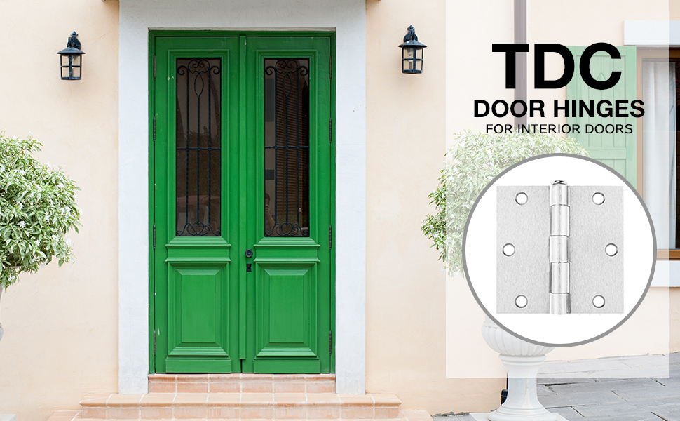 Satin nickel square door hinges 5/8R