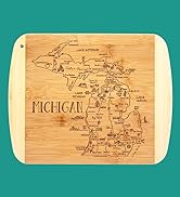 Totally Bamboo A Slice of Life Cutting Board with State Artwork featuring Michigan