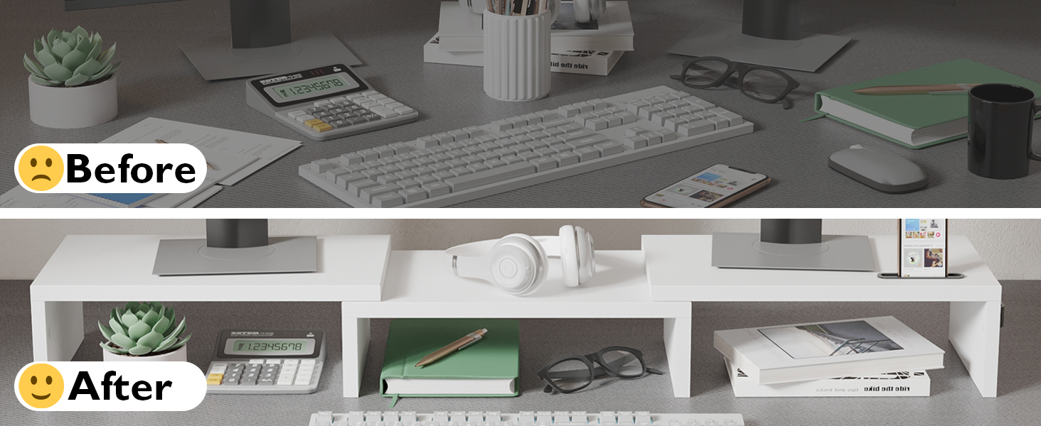 a desk with a keyboard and a pair of headphones.