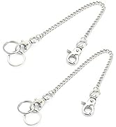 Wallet Chain, Wisdompro 2 Pack 8 inch Heavy Duty Pocket Keychain with Lobster Clasps and 2 Keyrin...
