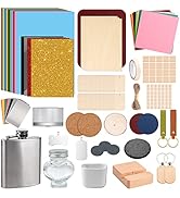 Csyidio 220PCS Engraving Material Box, DIY Materials Apply to All Laser Engravers with Instructio...