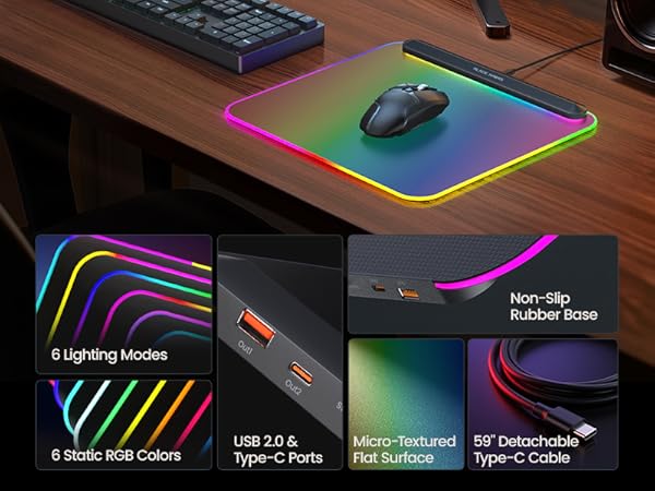 BladeHawks BX10 RGB Full Backlight Gaming Mouse Pad