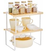 STARLATTA Cabinet Organizer Shelf,2 Pcs Metal Shelves Spice Rack for Kitchen Counter- Pantry Orga...