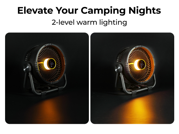 Battery Powered Fan with 2-level Lighting