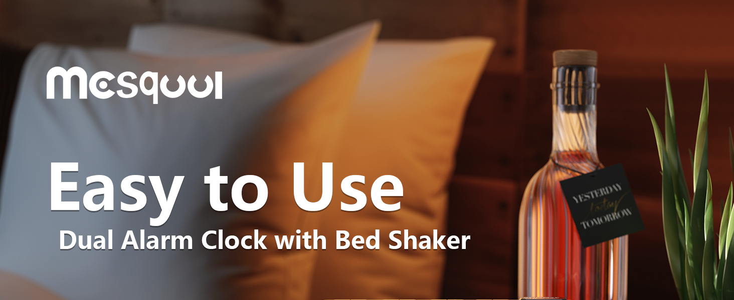 Dual alarm clock with bed shaker