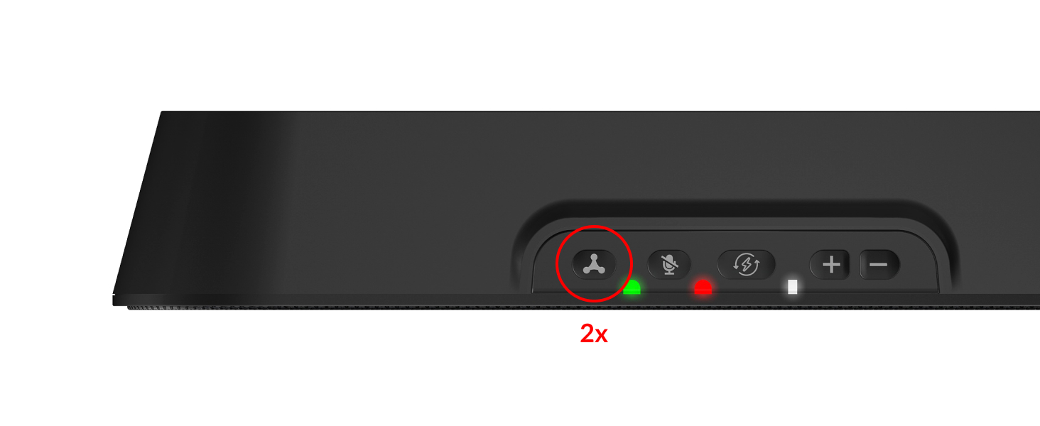 Press multi-function button twice to switch between USB and Bluetooth