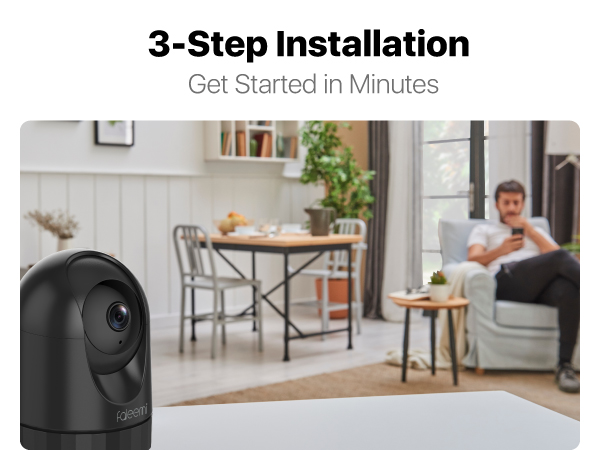 FS3 2K Ultra HD Pan &amp;amp; Tilt Indoor WiFi Security Camera-phone_Quick Easy Setup