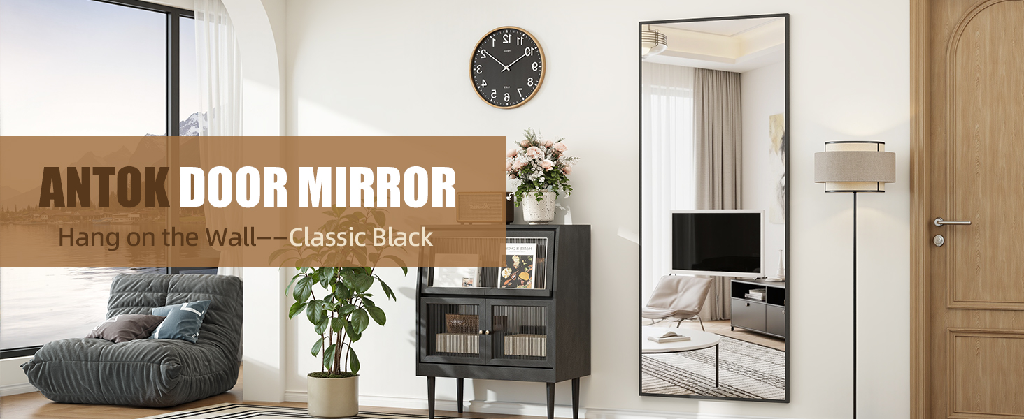 Antok Door Mirror, Full Length Mirror Over The Door, 49&amp;#39;&amp;#39; x 15&amp;#39;&amp;#39; Hanging Mirrors, Wall Mirrors