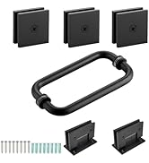 Stainless Steel Shower Door Hardware Kit Includes Shower Door Hinges and Handles, Glass Clamps fo...