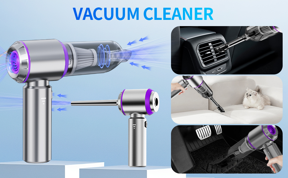 Yejay 20000pa Car Vacuum Cleaner, Rechargeable High Power Compressed Portable Cordless Hand Vacuum