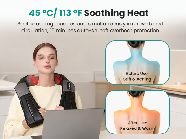 nekteck neck back massager for pain relief deep tissue shoulder massage tool