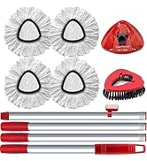 4 Pack Spin Mop Replacement Head Compatible with O Cedar EasyWring 1 Tank Microfiber, 30-58" Hand...