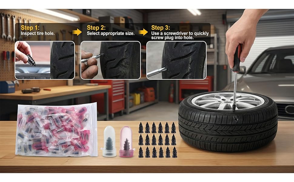 70PCS Tire Repair Rubber Nail