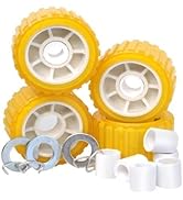 Tie Down Engineering 86144 5"" PVC Ribbed Wobble Roller Kit 4-Pk, Yellow, Standard