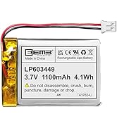 EEMB Lithium Polymer Battery 3.7V 1100mAh 603449 Lipo Rechargeable Battery with Wire JST 2.0mm Co...