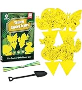 Gideal 48-Pack Dual-Sided Yellow Sticky Traps for Indoor/Outdoor Use, Gnat Trap for Flying Plant ...