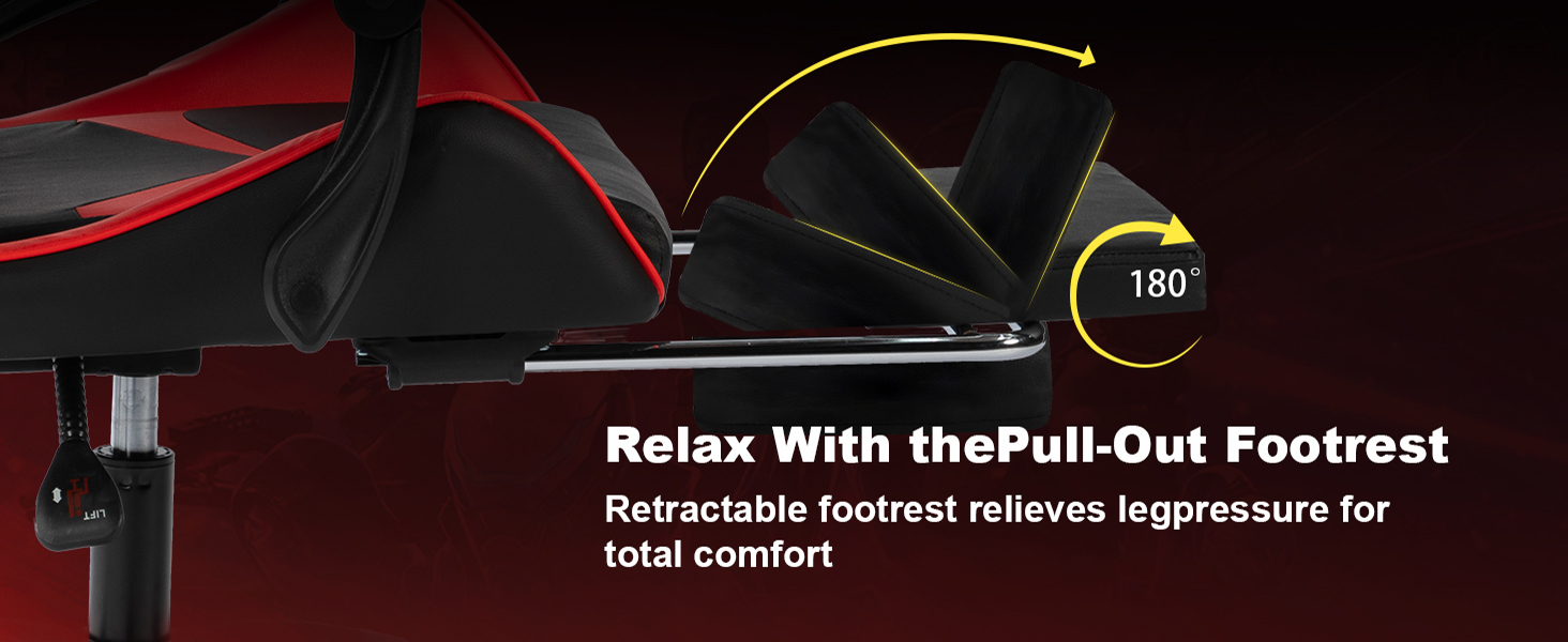 gaming chair with footrest