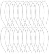 20 Pack Bulk 4 MM Thin Silver Plain Blank Metal Headbands Skinny Headband Slim Simple Hair Hoop W...