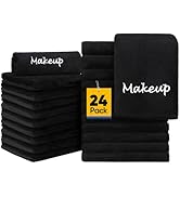 UNIMADE Makeup Remover Cloths, 24 Pack Black Facial Wash Cloths, Soft Coral Fleece Microfiber Fac...
