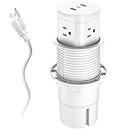 Automatic Pop up Outlet for Kitchen Counter Island,Pop Out Outlet Station with USB C, Splash Resi...