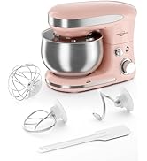 Stand Mixer, 3.4QT Lightweight Kitchen Mixer, 6+P Speed Tilt-Head Electric Food Mixers for Daily ...