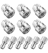 RIDGE WASHER 3/8" Pressure Washer Quick Connect Kit, Stainless Steel Power Washer Adapter Fitting...