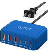 [2026 Updated] USB C Fast Charger, 100W GaN 6 Port Type C Charging Station Hub Block Cube, USB C ...